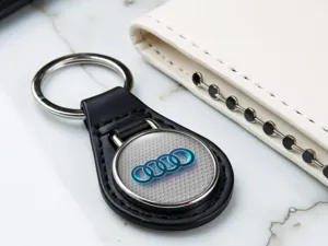 Audi Anello Chiavi Personalizzato Foto Dura Tocco Raro